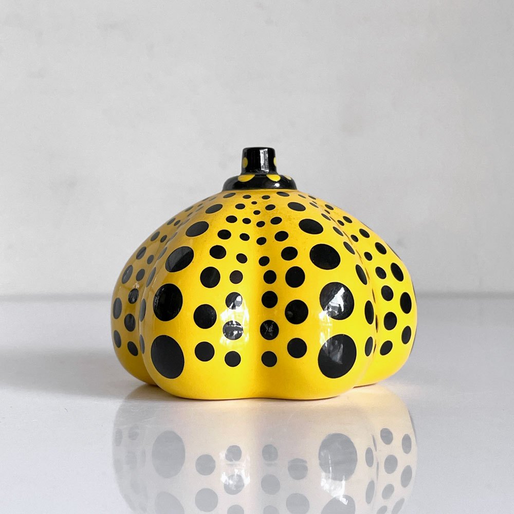 草間彌生 YAYOI KUSAMA パンプキン Pumpkin オブジェ ペーパーウェイト イエロー 水玉 ドット かぼちゃ Φ6.5cm 廃番品 ■