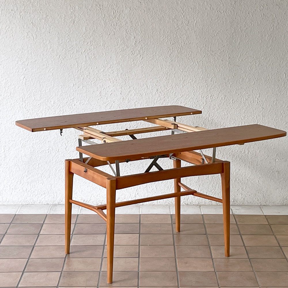 Emmaboda Mobelfabrik EM-Bordet エレベーターコーヒーテーブル エクステンション＆昇降式 ビンテージ 北欧家具 スウェーデン  ◇