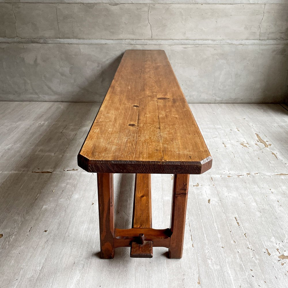 ジャパンビンテージ Japan Vintage ロングベンチ パイン古材 花台 フラワースタンド くさび留め 古道具 古家具 店舗什器 ♪