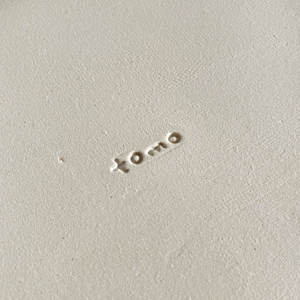 智工房 佐野智子 小花の楕円プレート オーバル皿 ホワイト系 平皿 陶器 半磁器 約23cm 現代作家 ■