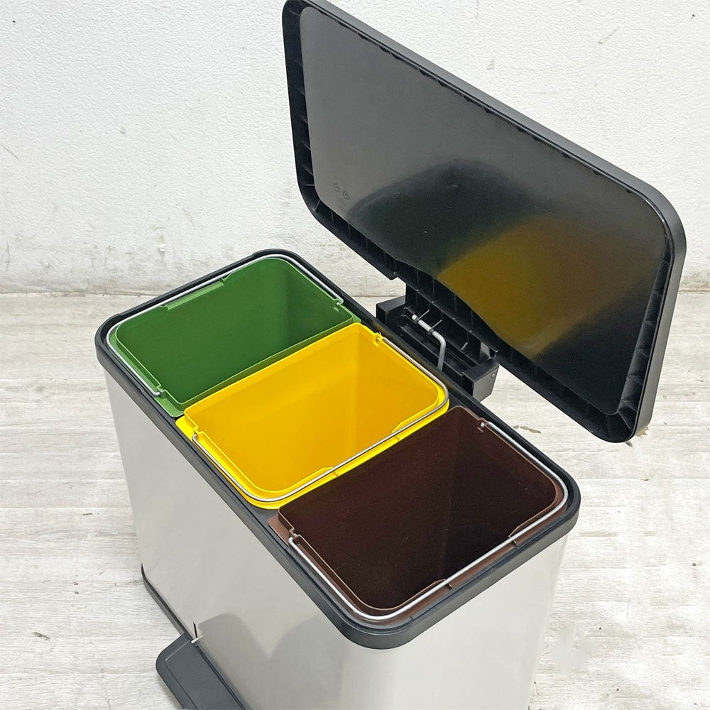 ハイロ Hailo エコデュオプラス ダストボックス トリオ Lサイズ ホワイト フットペダル式 ゴミ箱 バケツ×3個 旧モデル ドイツ ●