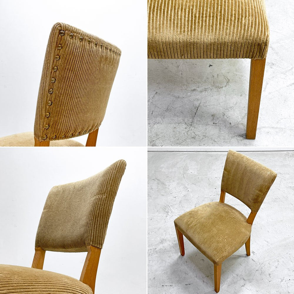トラックファニチャー TRUCK FURNITURE エスアールチェア SR CHAIR ダイニングチェア ナラ無垢材 コーデュロイ 鋲打ち 定価 ￥90,310- A ●