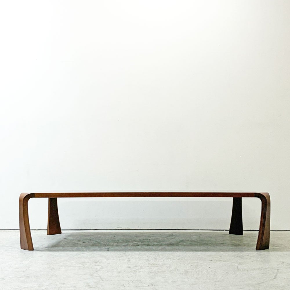 天童木工 Tendo プライウッド 座卓 欅材 ローテーブル W150cm 乾三郎 デザイン ●