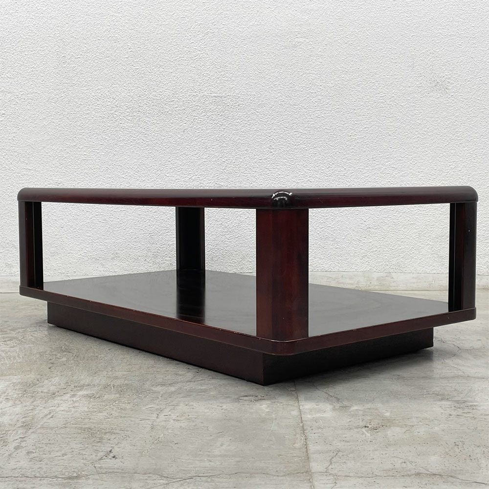 カリモク karimoku ローテーブル 下段棚付き W110cm 昭和レトロ ビンテージ 〓