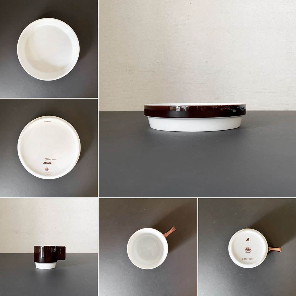 アリタリア航空 Alitalia Linea 72 ファーストクラス 機内食器 6点セット ジョエ・コロンボ リチャードジノリ製造 イタリアビンテージ D ◎