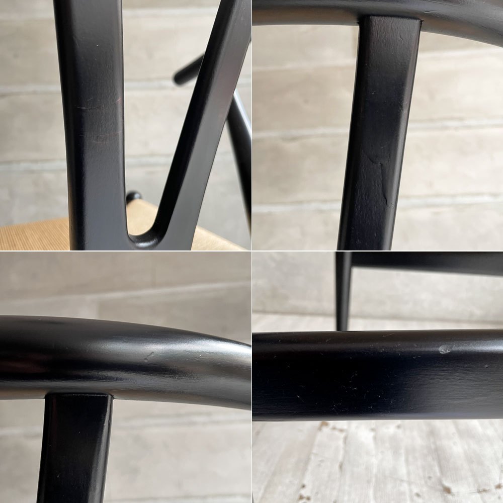 カールハンセン＆サン Carl Hansen & Son CH24 Yチェア ブラックラッカー ビーチ材 ペーパーコード ハンス・J・ウェグナー デンマーク 北欧家具 日本仕様 座面張替済  A ♪