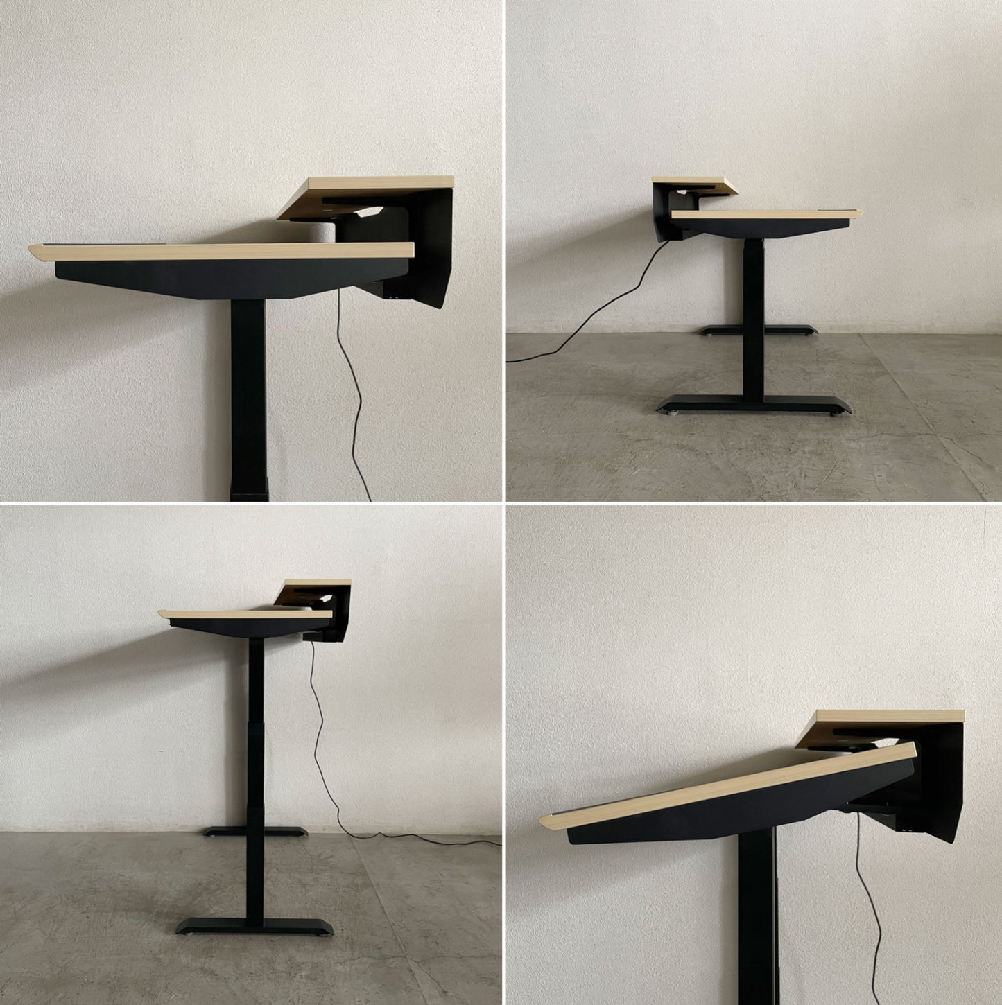 コクヨ KOKUYO ハイエンドシリーズ シークエンス SEQUENCE 電動昇降デスク W1150 チルト可 ベーシックレバー ハイグレードカラー ウォームミディアム天板 × ブラック脚 参考価格294,910円の品 〓