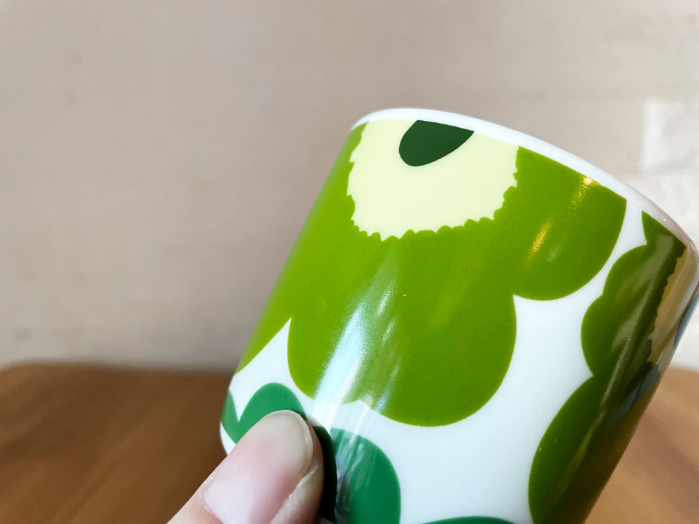 マリメッコ marimekko ウニッコ UNIKKO ラテマグ グリーン Φ7.5cm マイヤ・イソラ Maija Isola フィンランド 北欧食器 廃番 ◎