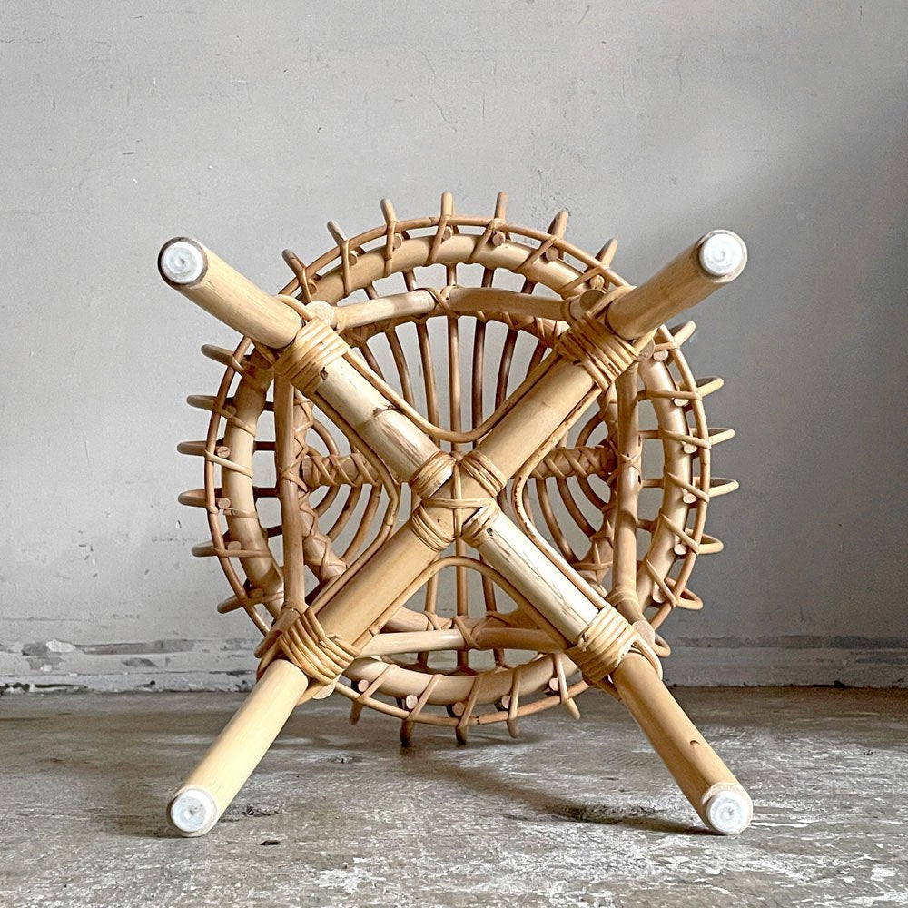 キビロイ KIBIROI コトン COTON スツール サイドテーブル ラタン 籐家具 ナチュラル H46cm ■