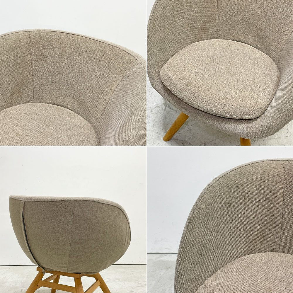 モモナチュラル Momo Natural モールドラウンドチェア MOLD ROUND M-ROUND CHAIR SO ダイニングチェア アルダー材 カバーリング 回転式 定価￥45,000- A ●