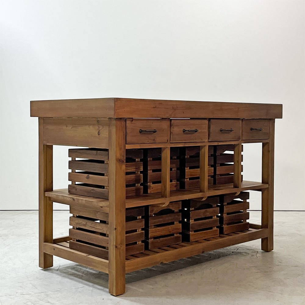 クラッシュゲート CRASH GATE ノットアンティークス Knot antiques ポタリー POTTERY アイランドテーブル 古材 トタン 関家具 インダストリアル 展示品 ●