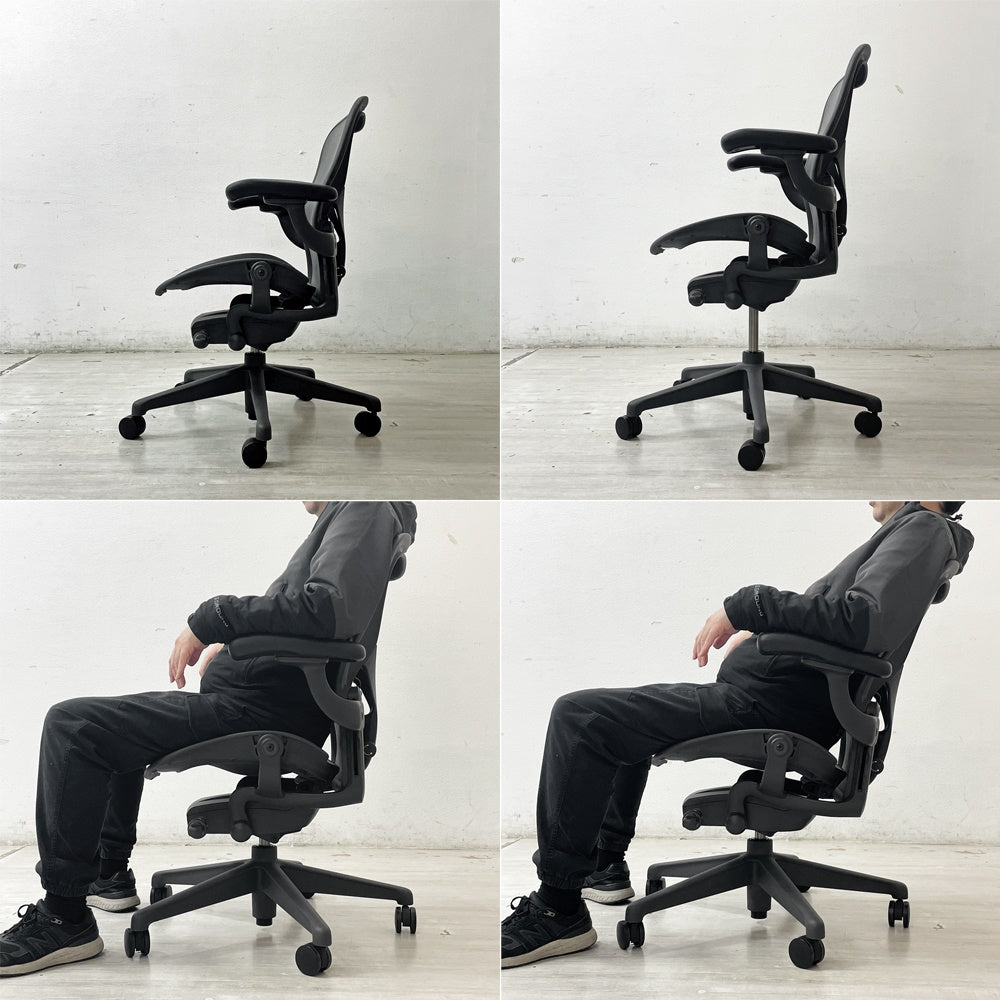 ハーマンミラー Herman Miller アーロンチェア リマスタード フル装備 Bサイズ ポスチャーフィットSL グラファイトベース ビル・スタンフ ＆ ドン・チャドウィック ●