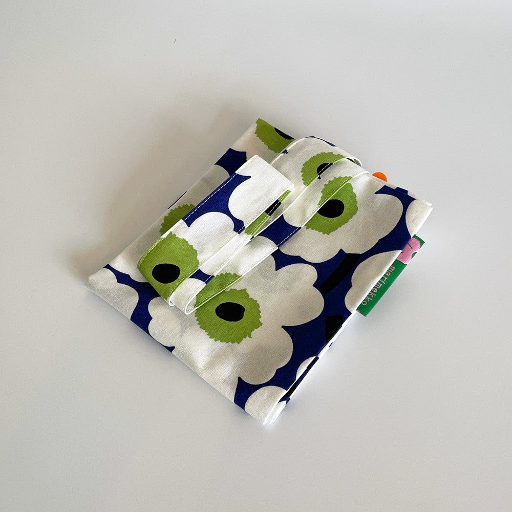 マリメッコ marimekko フィンエアー トートバッグ ブルー コットン生地 60周年記念 フィンエアー限定カラー タグ付き 北欧 ■