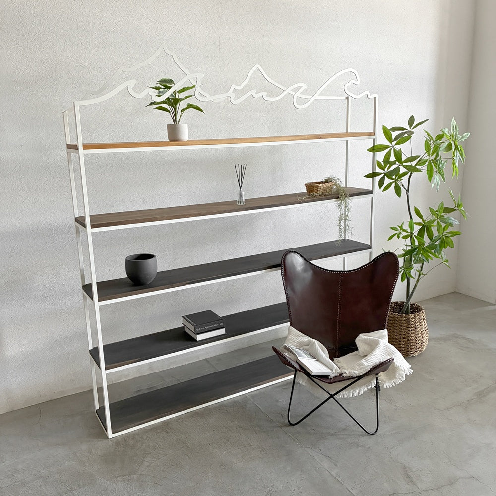 スタジオ・アペイロン STUDIO APEIRON リブレリア モンターニャ Libreria Montagna 江の島 ブックケース ENOSHIMA BOOKCASE イタリア ナチュラルモダン 飾り棚 オープンシェルフ オーク無垢材 5段 本棚 ディスプレイラック 定価約83万円 〓