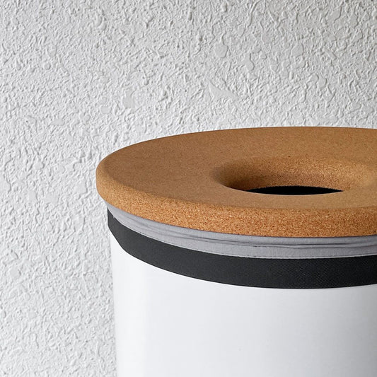 ブラバンシア Brabantia ランドリービン ランドリーボックス 60L スチール×コルク ホワイト モダンデザイン 定価￥21,030- ◇