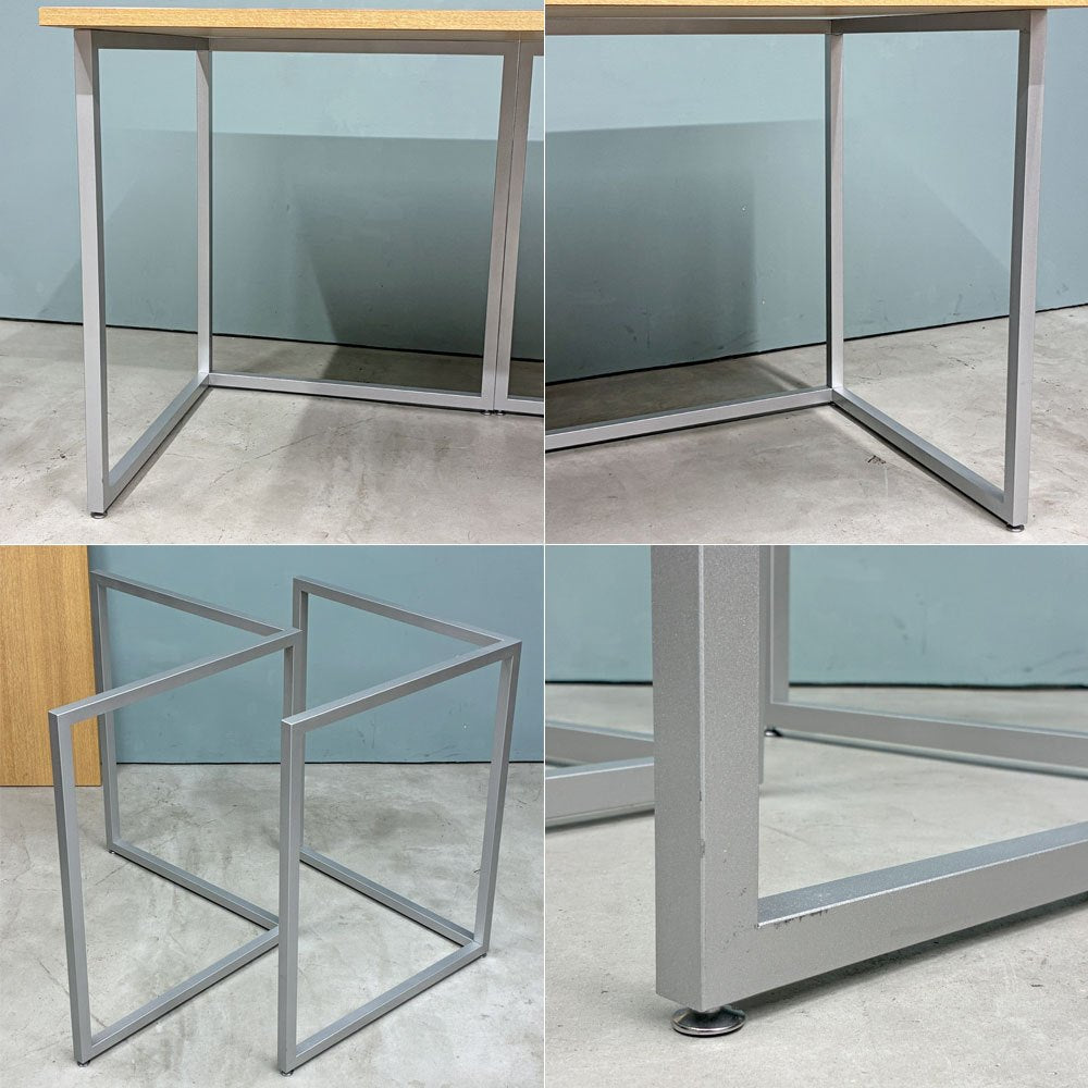 ビスレー BISLEY デスクプラン DESK PLAN Lフット ワーキングテーブル デスク オーク メラミン天板 スチール脚 W120cm イギリス ◎