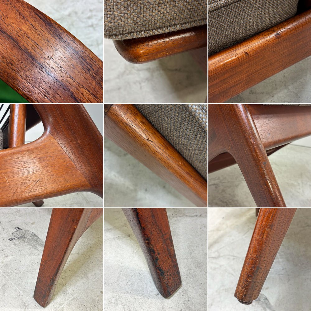 ギムソン＆スレーター Gimson & Slater ローバックラウンジチェア チーク材 Rolf Rastad & Adolf Relling  クッション交換品 イギリスビンテージ 北欧スタイル ●