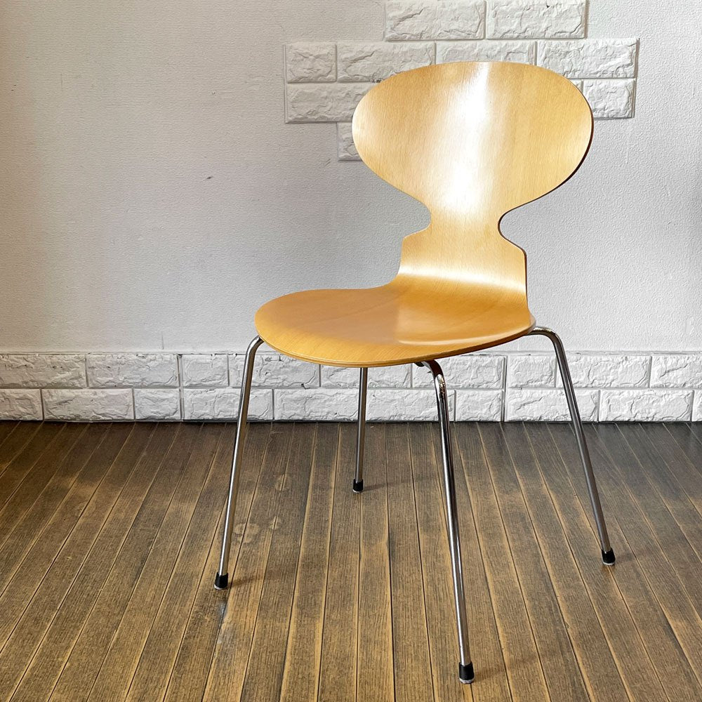 フリッツハンセン Fritz Hansen 3101 アリンコチェア アントチェア 4本脚 ナチュラルビーチ ラッカー仕上げ フェルトグライズ アルネ・ヤコブセン A ◎
