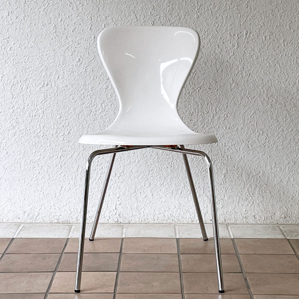イデー IDEE ヨーンチェア YAWN CHAIR FRP ホワイト ダイニングチェア 廃番品 岡嶌 要 デザイン ◇