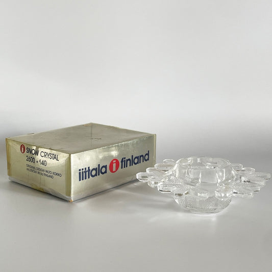 イッタラ iittala  スノークリスタル 雪の結晶 キャンドルホルダー ヴァルト・コッコ Valto Kokko フィンランド 北欧雑貨 ビンテージ 箱付 ■