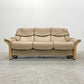 エコーネス EKORNES ストレスレス Stressless エルドラド Eldorado 3シーター サンド リクライニングソファ オーク材 総革 北欧 ノルウェー 定価約102万 〓