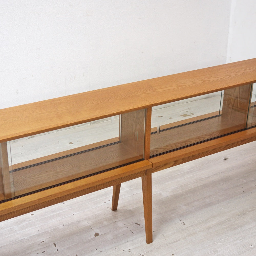 パシフィックファニチャーサービス PACIFIC FURNITURE SERVICE オーク材 ガラスキャビネット 両面 オーダーメイド ●