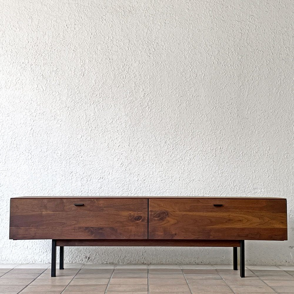 カーフ karf ノット Knot テレビボード TV board 150 Oak ローボード 150cm ウォールナット無垢材 ブラックスチール 定価￥198,000- ◇