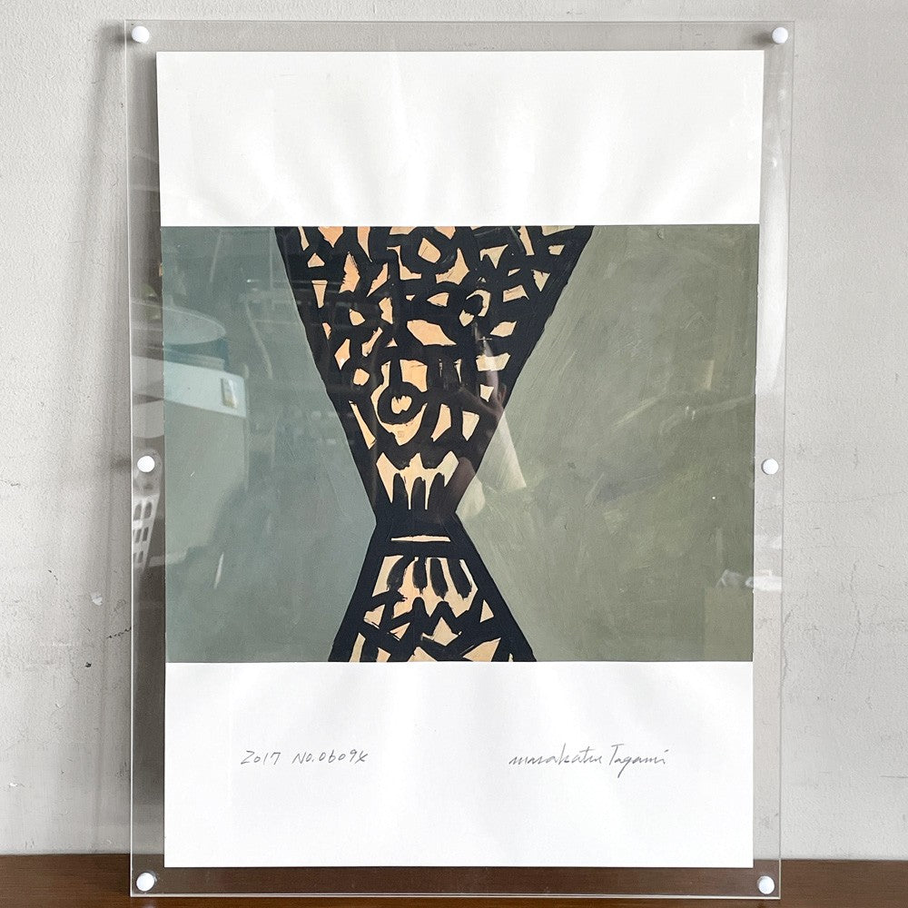 田上允克 TAGAMI Masakatsu 2017 No.06094 絵画 アクリル 額装品 アート サイン有 W43.5cm ■
