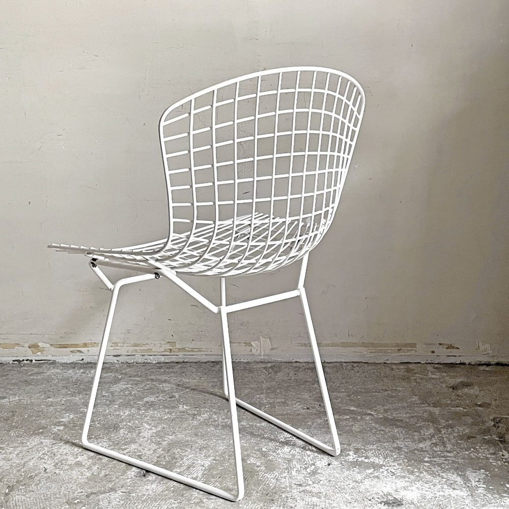 ノル Knoll 420 サイドチェア ワイヤーチェア ダイニングチェア ホワイト × レッド ファブリック フルカバー仕様 ハリー・ベルトイア ミッドセンチュリー ビンテージ ■