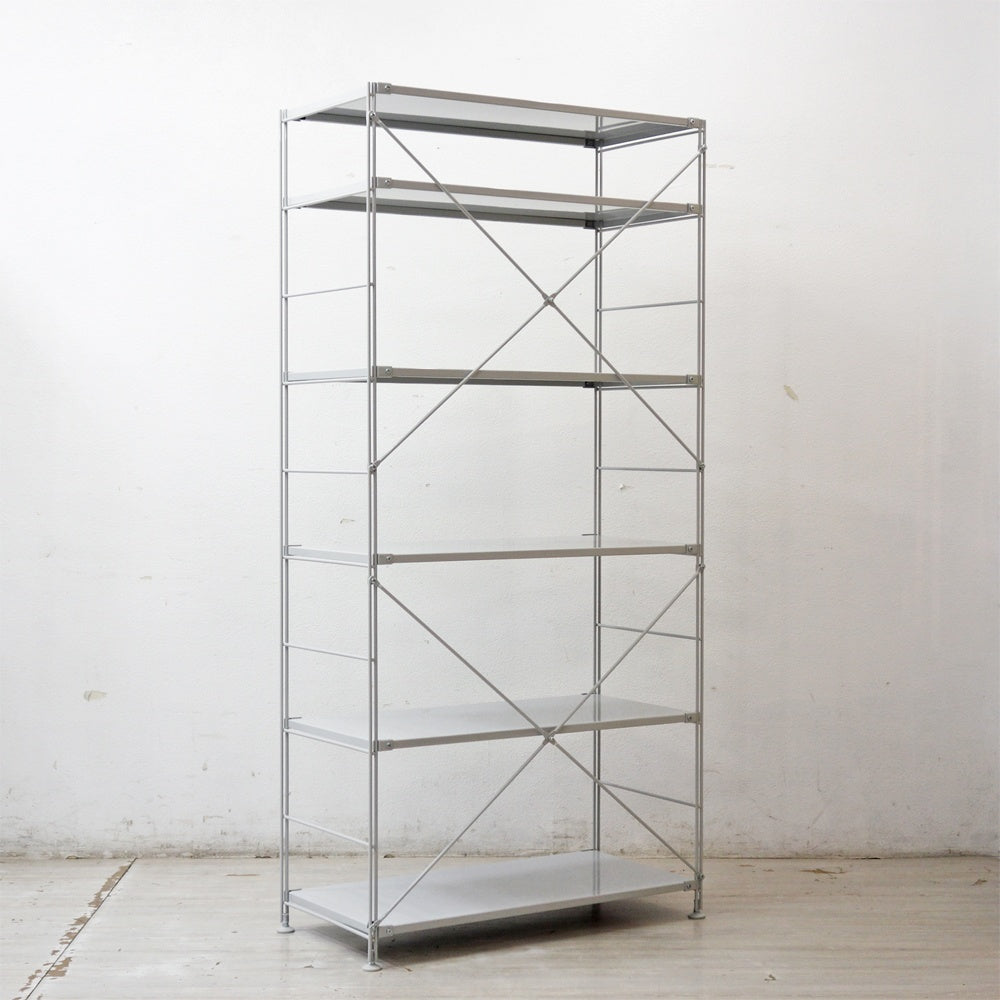 無印良品 MUJI スチールユニットシェルフ オープンシェルフ スチール棚 6段 W84 H175cm ●