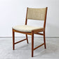 北欧ビンテージ Scandinavian Vintage チーク無垢材 ダイニングチェア ファブリック ベージュ系 ミッドセンチュリー A ●