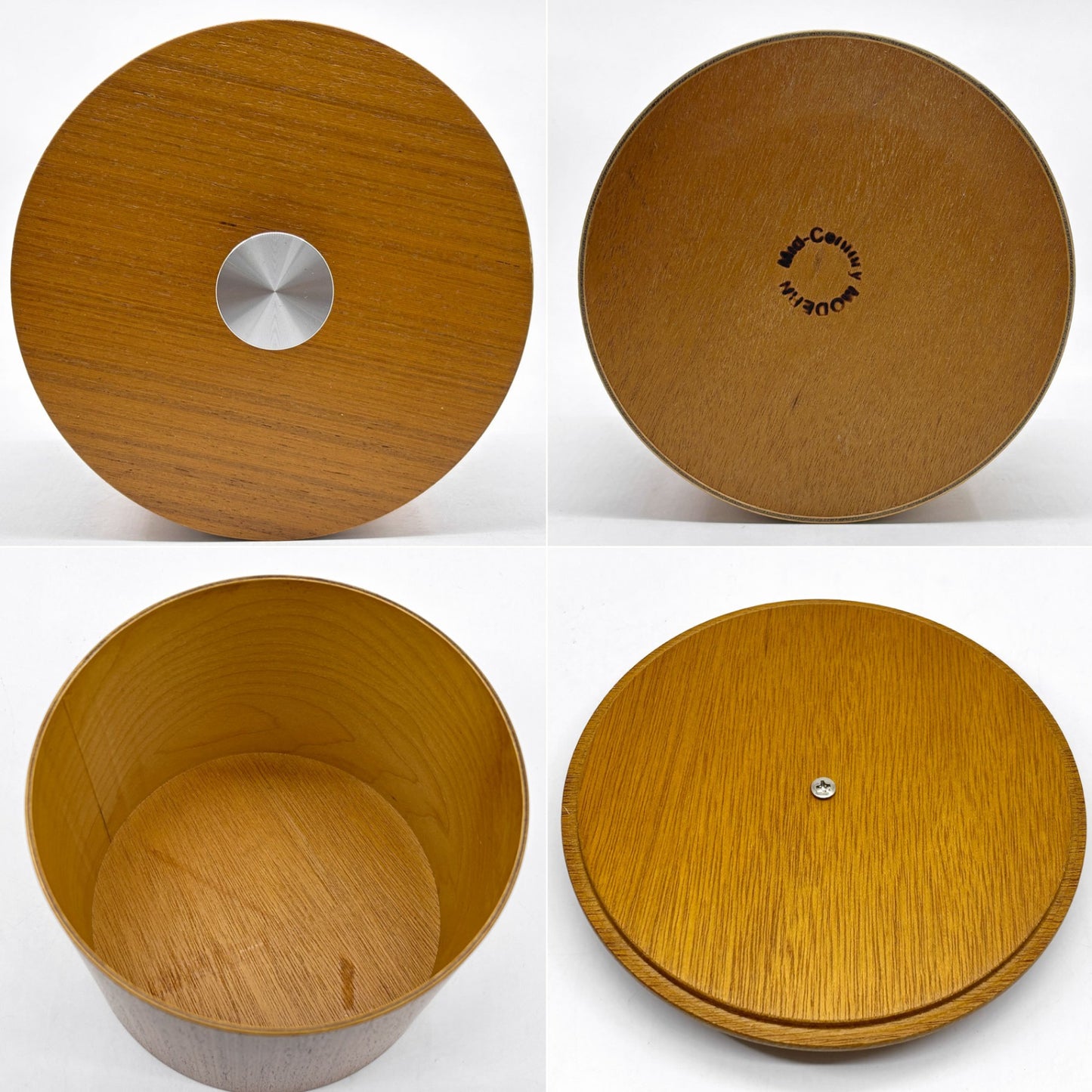 ミッドセンチュリーモダン Mid-Century MODERN チーク材 プライウッド 蓋付き小物入れ S+M+L 3点セット ●