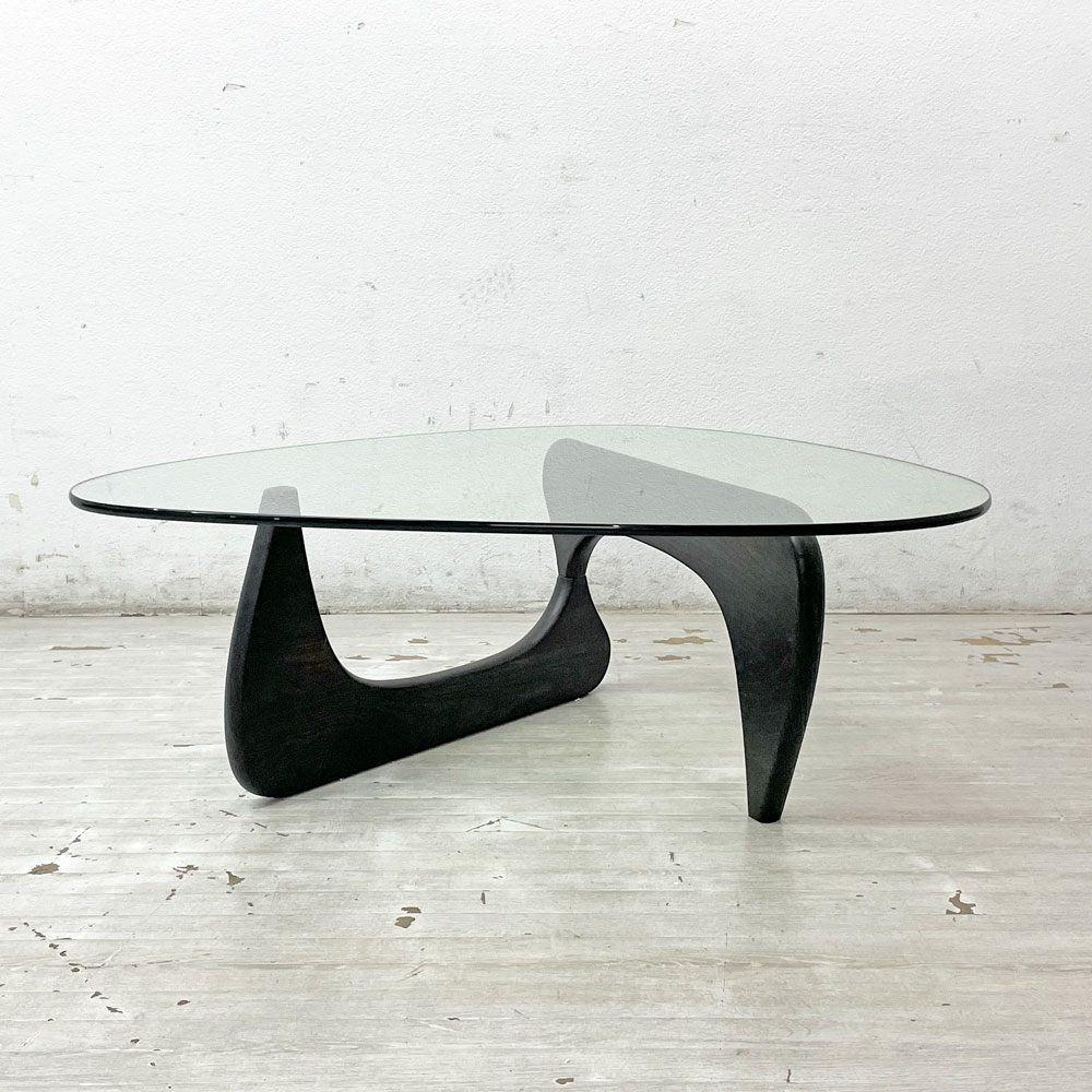 イサムノグチ Isamu Noguchi コーヒーテーブル Coffee Table ガラス天板 厚13mm リプロダクト品 デザイナーズ家具 名作 ●