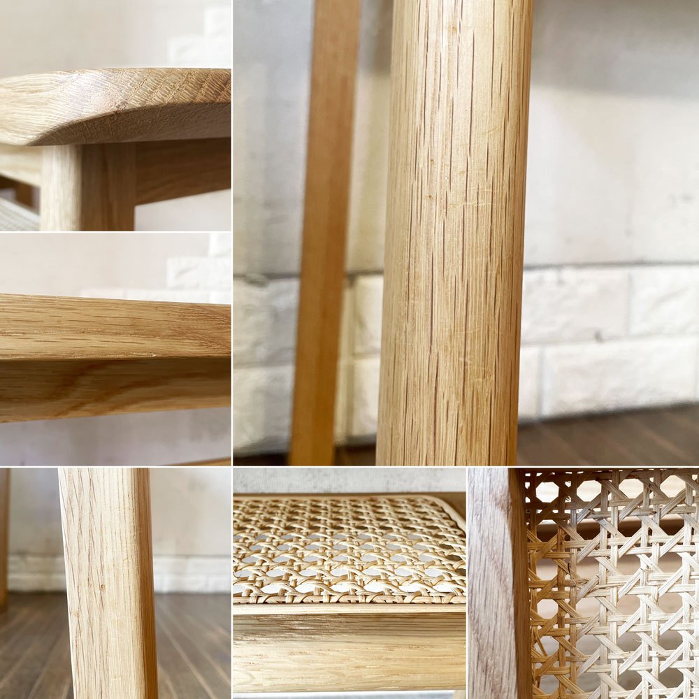 ウニコ unico ソルク SOLK コンソールテーブル デスク オーク無垢材 ラタン W110cm ナチュラル 北欧スタイル 定価￥49,500- ◎