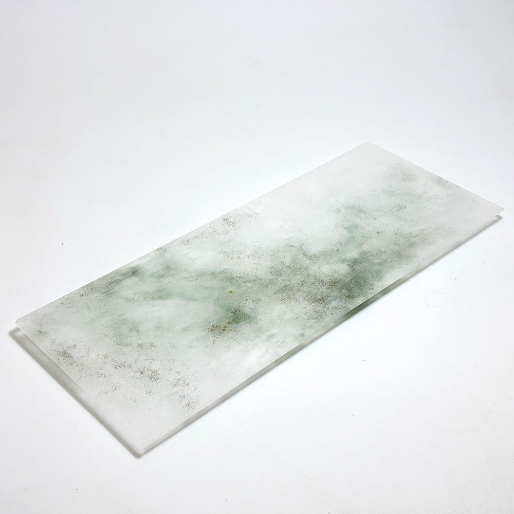 砂田夏海 shijima 長皿 ガラス プレート 霞 パート・ド・ヴェール キルンワーク 23.5×9.7cm 現代作家 ★