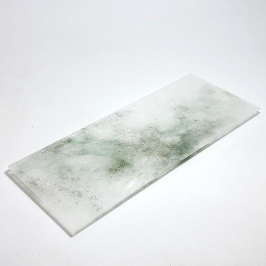 砂田夏海 shijima 長皿 ガラス プレート 霞 パート・ド・ヴェール キルンワーク 23.5×9.7cm 現代作家 ★