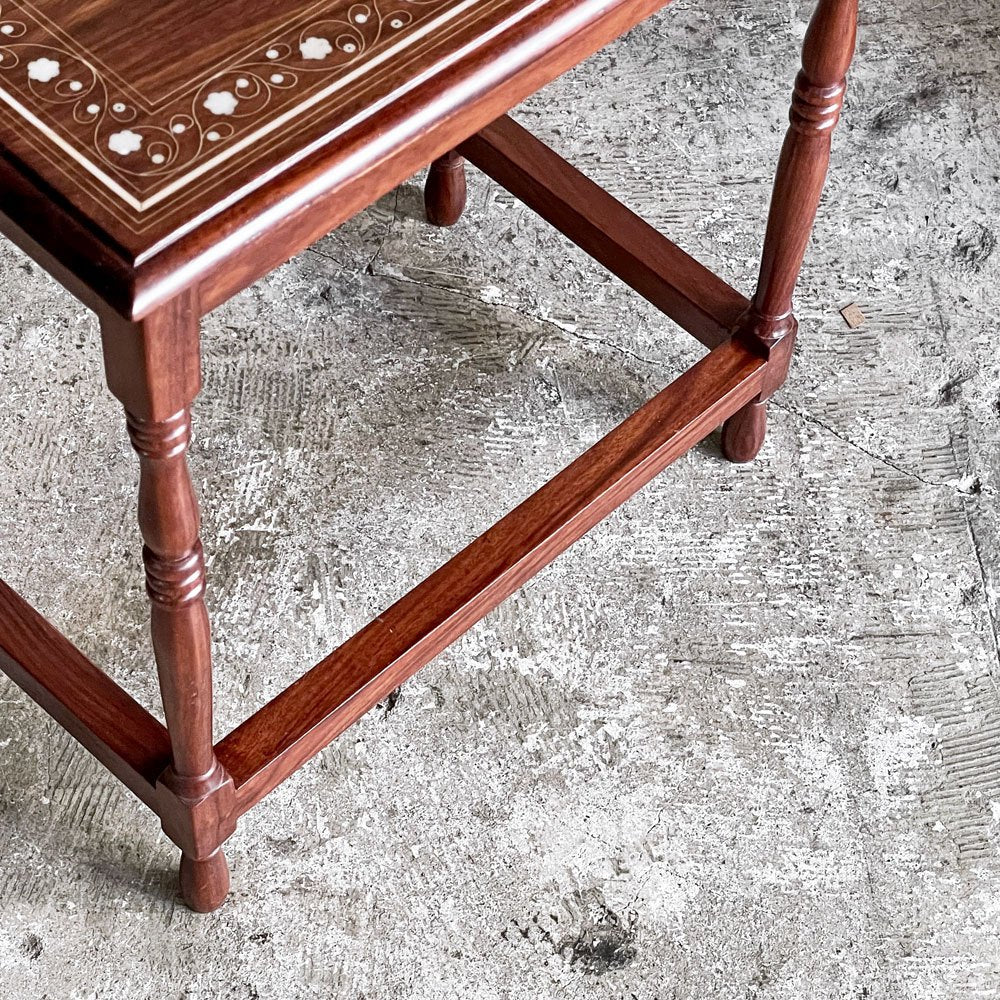 クラシカルデザイン Classical Design サイドテーブル シーシャムウッド 象嵌 ■