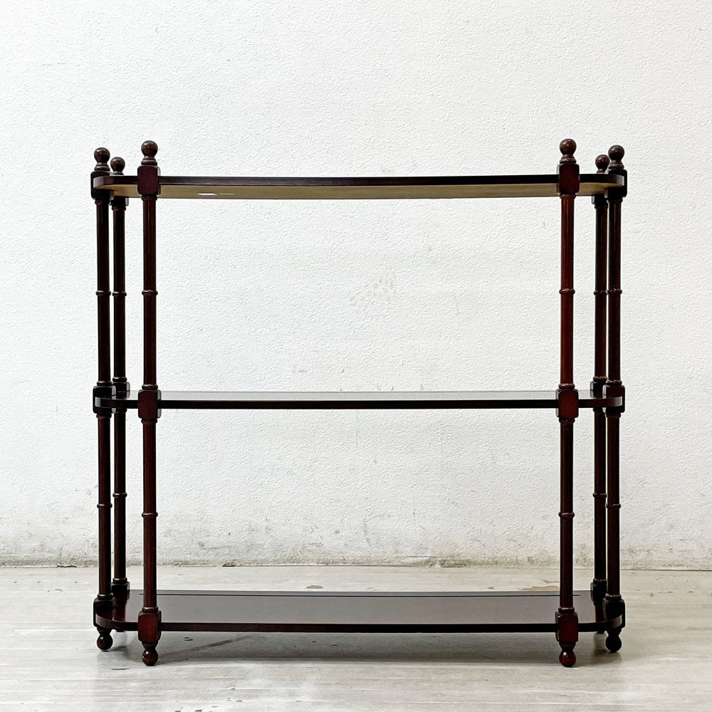 ボンベイカンパニー The Bombay Company ハンギングシェルフ ウォールシェルフ 飾り棚 棚板3段 w78cm アンティークスタイル アメリカ ●