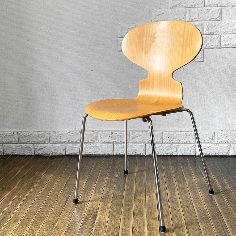 フリッツハンセン Fritz Hansen 3101 アリンコチェア アントチェア 4本脚 ナチュラルビーチ ラッカー仕上げ フェルトグライズ アルネ・ヤコブセン C ◎