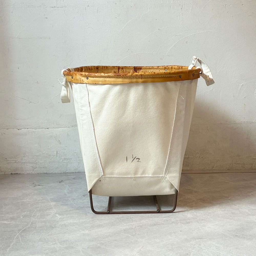 スティールキャンバス Steele Canvas Basket バスケット ラウンド 帆布×レザー×アイアン 工業デザイン 廃盤 ★