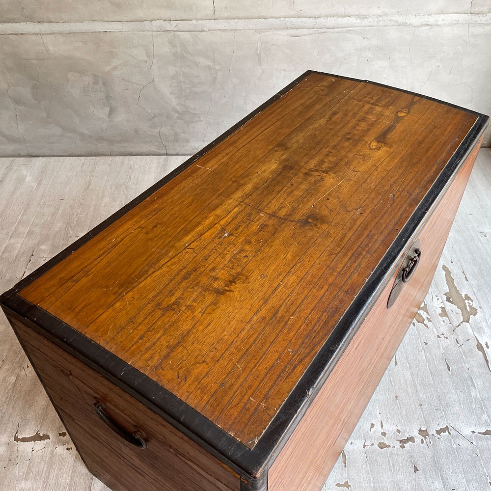 ジャパンビンテージ Japan Vintage 長持ち 衣装箱 木箱 収納箱 和家具 時代家具 古道具 ♪