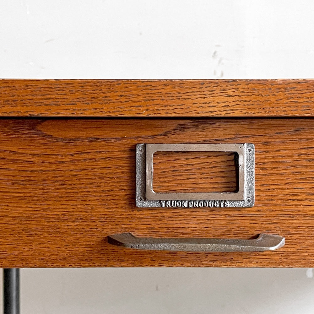 トラックファニチャー TRUCK FURNITURE スット デスク SUTTO DESK ナラ材 x スチール脚 インダストリアルデザイン 定価￥264,000- ■