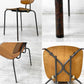 デンマークビンテージ Danish Vintage スクールチェア ダイニングチェア チーク材 プライウッド スチールレッグ 北欧家具 ●