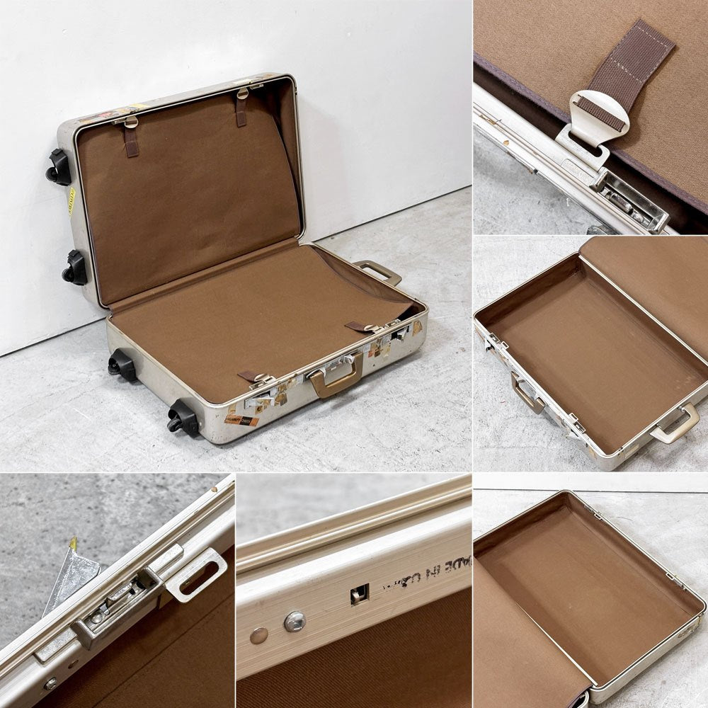 ゼロハリバートン ZERO HALLIBURTON 4輪 アルミニウム スーツケース トランク ダイヤルロック式 ビンテージ 現状品 ●