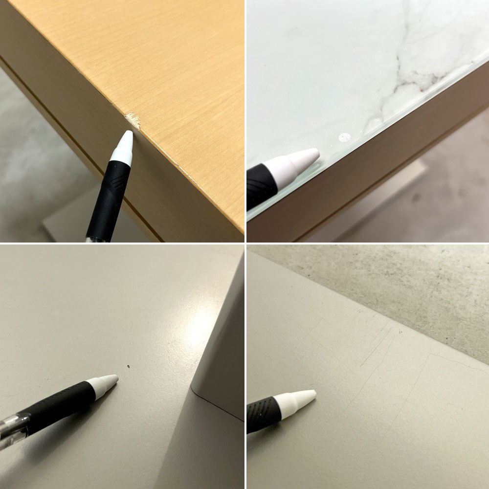 カリガリス Calligaris カフェテーブル ビーチ材 取外し可ガラストップ付き ナチュラル 大理石調 イタリア ●