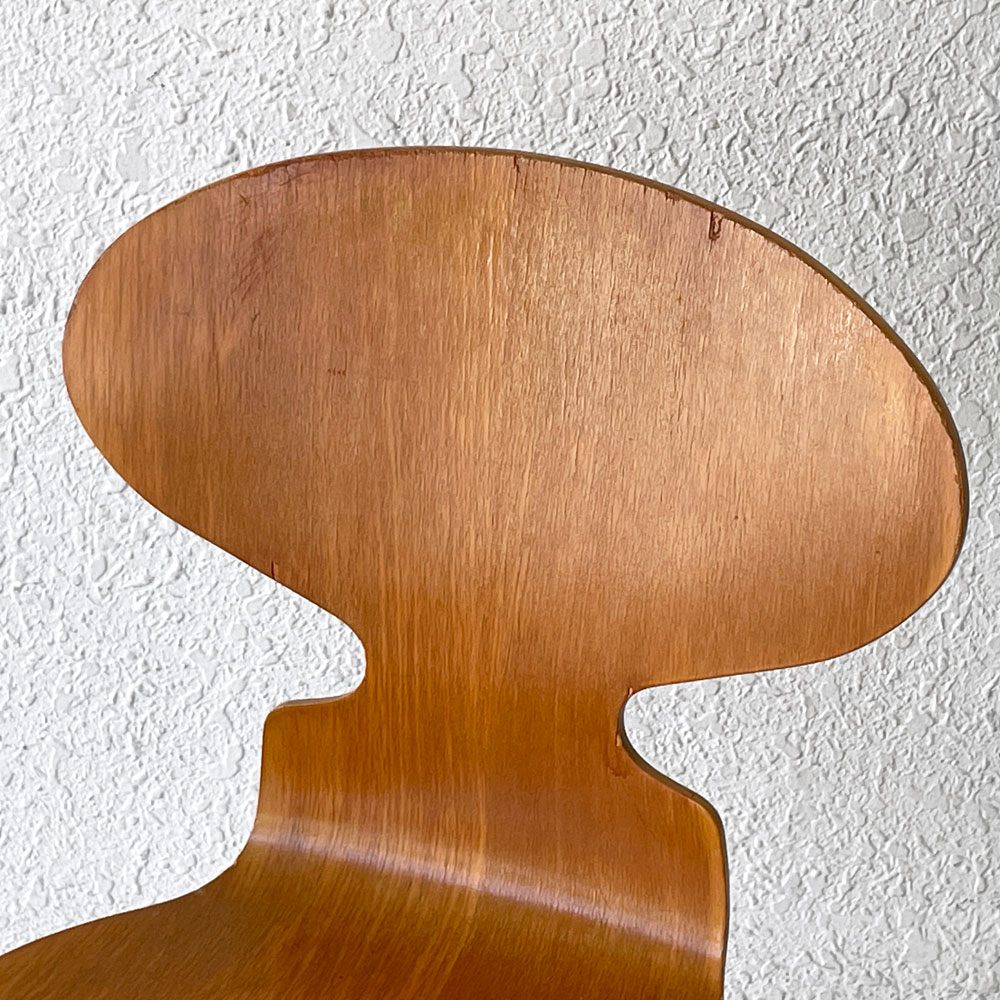 フリッツハンセン Fritz Hansen アントチェア 4本脚 ナチュラルビーチ ラッカー アルネ・ヤコブセン 北欧家具 ビンテージ ◇