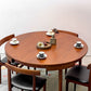フレムロジェ Frem Rojle ディネッテ Dinette エクステンション ラウンド ダイニングテーブル & ダイニングチェア 4本脚×4脚 計5点セット ハンス・オルセン Hans Olsen 北欧家具 ビンテージ ●