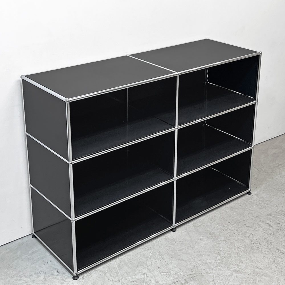 ユーエスエムハラー USMハラー USM Haller キャビネット オープンシェルフ 2列3段 オープン W152cm グラファイトブラック モダンデザイン スイス ●