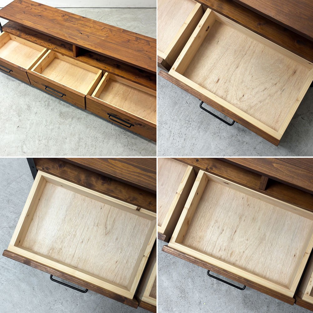 インダストリアルブランチ INDUSTRIALBRANCH HOMIE TV-013 テレビボード AVボード 3ドロワー ハンドメイド 国産家具 ●