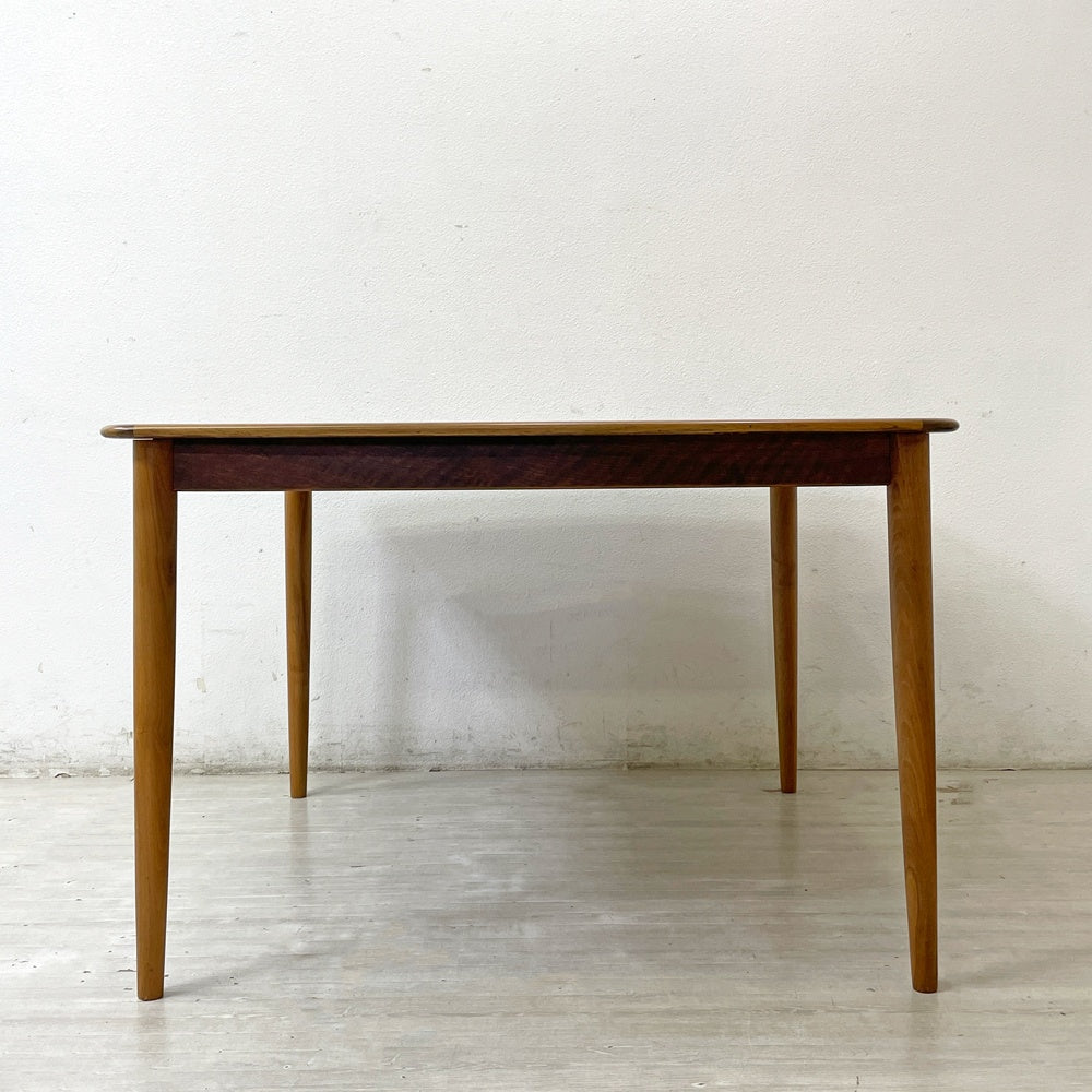 USビンテージ US Vintage ウォールナット材 エクステンション ダイニングテーブル W112.5-224.5cm 伸長式 北欧スタイル ●